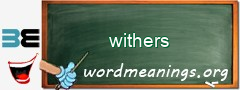 WordMeaning blackboard for withers